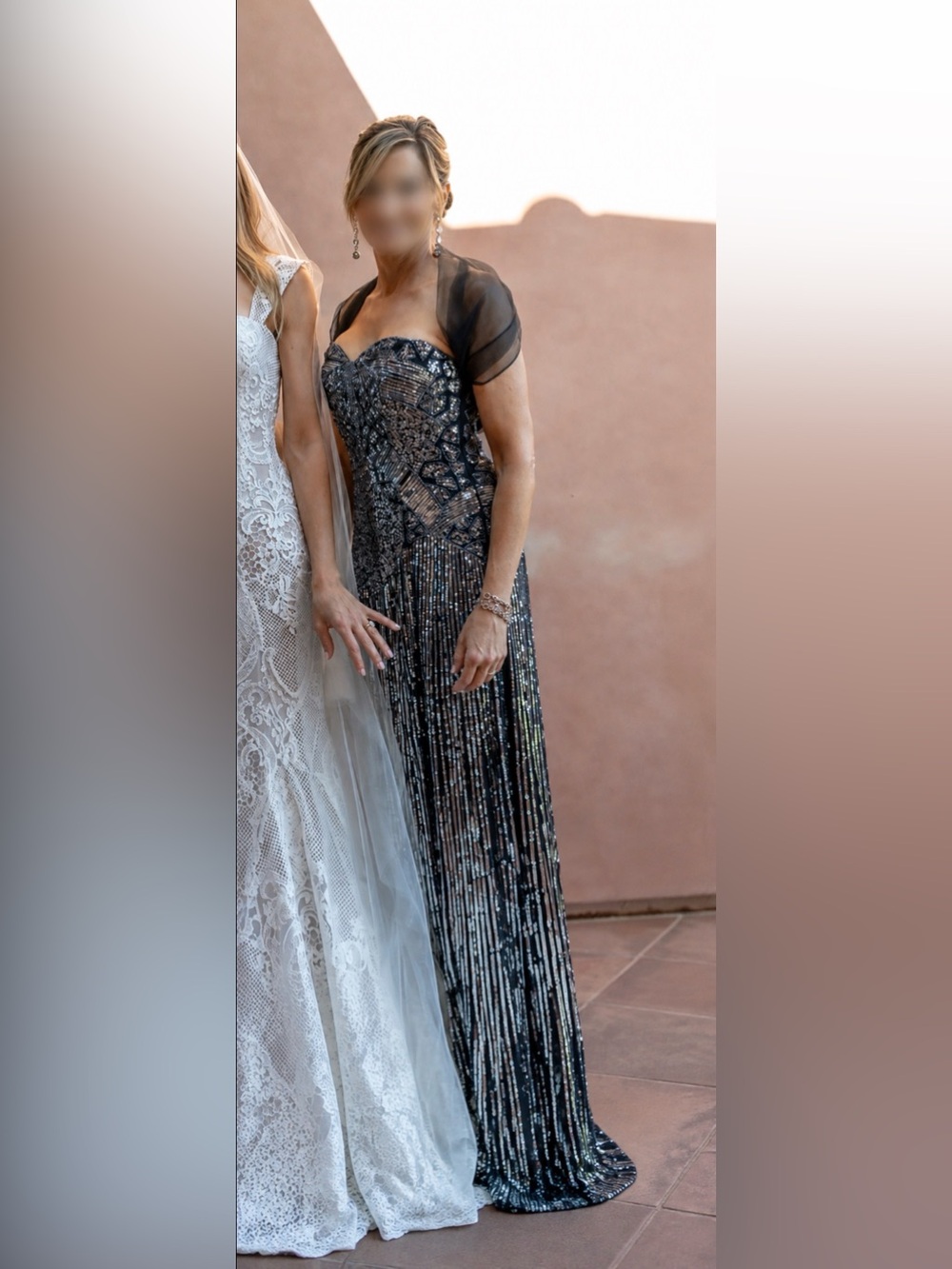 Basix Black label strapless sequin navy dress